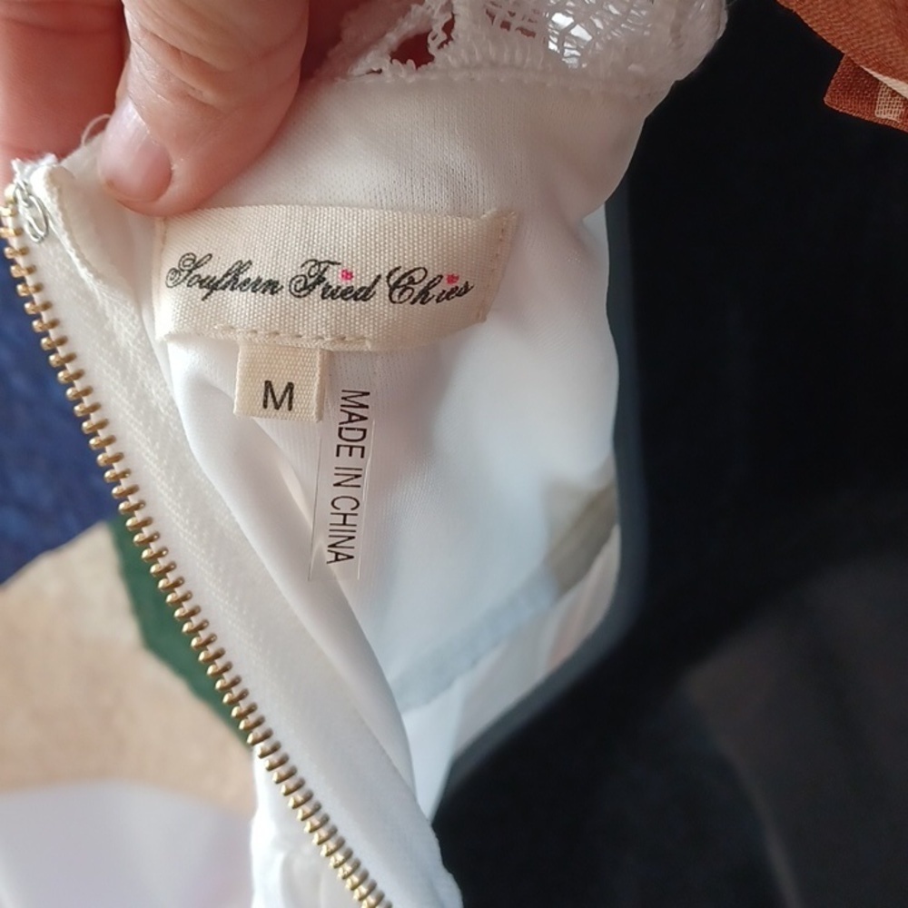 Southern Fried Chicks | White Eyelet Dress - Picture 7 of 9